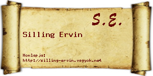 Silling Ervin névjegykártya